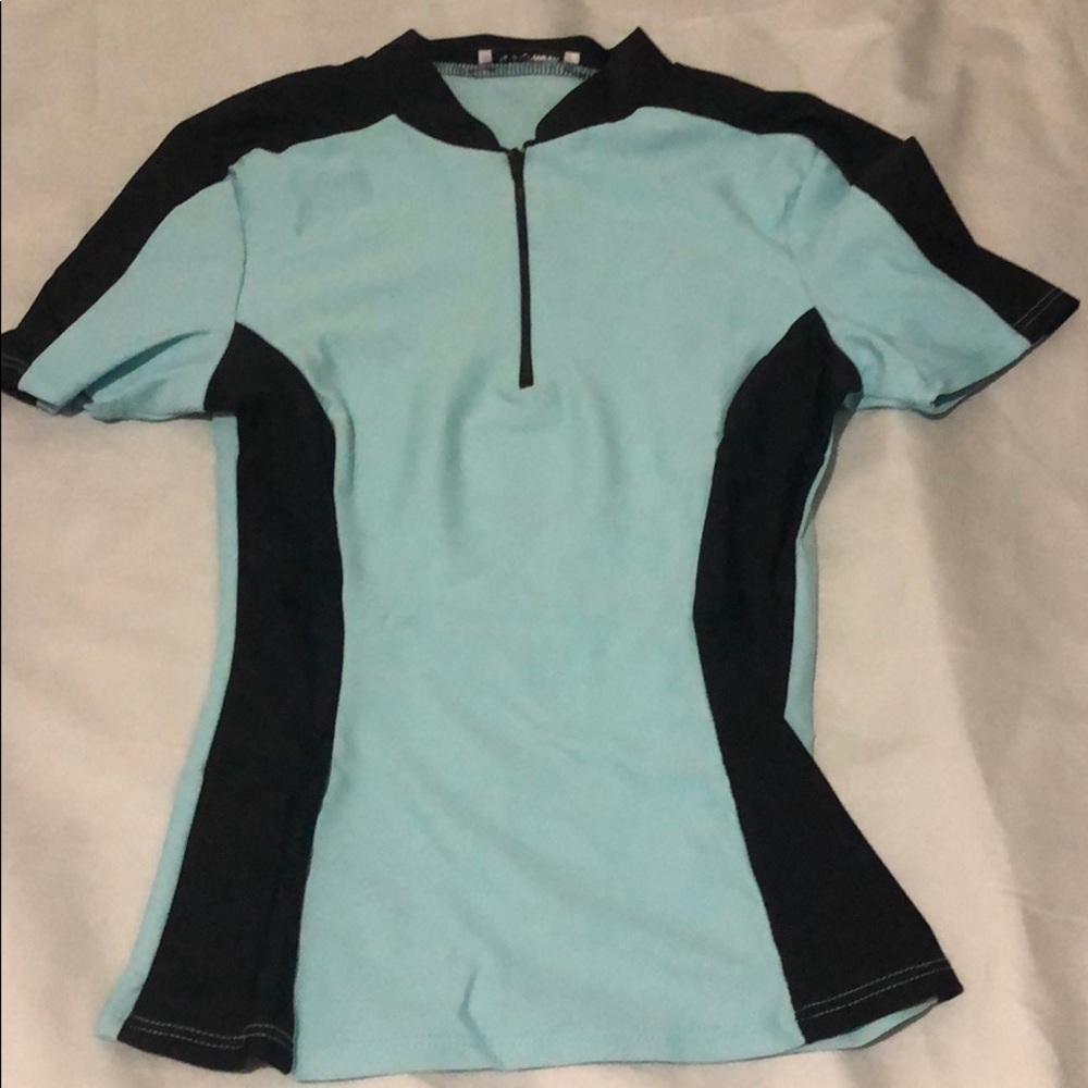 Blue and black slim fit shirt